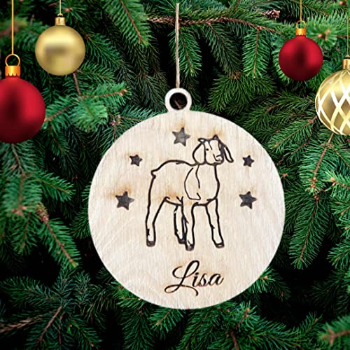 Personalisierte Ziege Weihnachtsbaumschmuck Weihnachtsdeko Ornament Weihnachtsdeko aus Holz Weihnachtsbaum Deko Weihnachtsdekoration Ornament Holz Christbaumschmuck von Pet-Jos