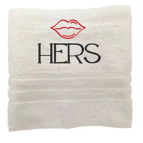 Personalisiertes Handtuch mit Namen Schön gestickter Name Handbadetuch 100% Baumwollhandtuch Personalized Custom Towel with Name (140 x 70 cm, Lippen) von Pet-Jos