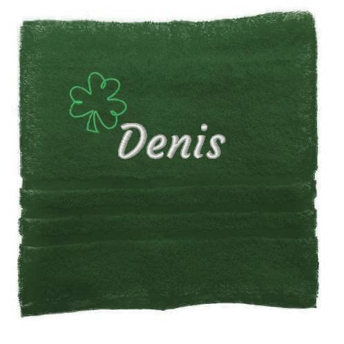 Personalisiertes Handtuch mit Namen Schön gestickter Name Handbadetuch 100% Baumwollhandtuch Personalized Custom Towel with Name (140 x 70 cm, Kleeblatt) von Pet-Jos