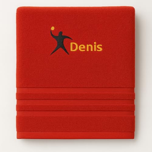Personalisiertes Badetuch mit Namen Schön gestickter Sport Name Handbadetuch 100% Baumwollhandtuch Sportliche Motive Personalized Custom Towel with Name (140 x 70 cm, Amerikanischer Fußball) von Pet-Jos