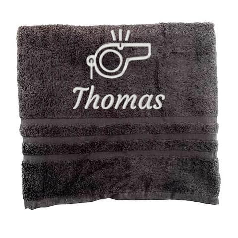 Personalisiertes Handtuch mit Namen Schön gestickter Anstellung Name Handbadetuch 100% Baumwollhandtuch Personalized Custom Towel with Name (100 x 50 cm, Schiedsrichter) von Pet-Jos