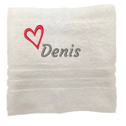 Personalisiertes Handtuch mit Namen Schön gestickter Name Handbadetuch 100% Baumwollhandtuch Personalized Custom Towel with Name (100 x 50 cm, Herz) von Pet-Jos