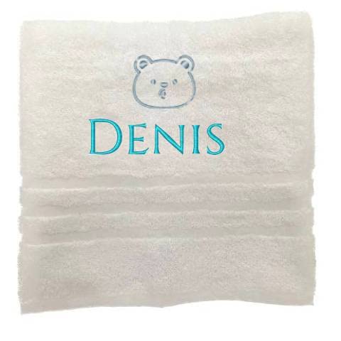 Personalisiertes Handtuch mit Namen Schön gestickter Name Handbadetuch 100% Baumwollhandtuch Personalized Custom Towel with Name (100 x 50 cm, Teddybär1) von Pet-Jos