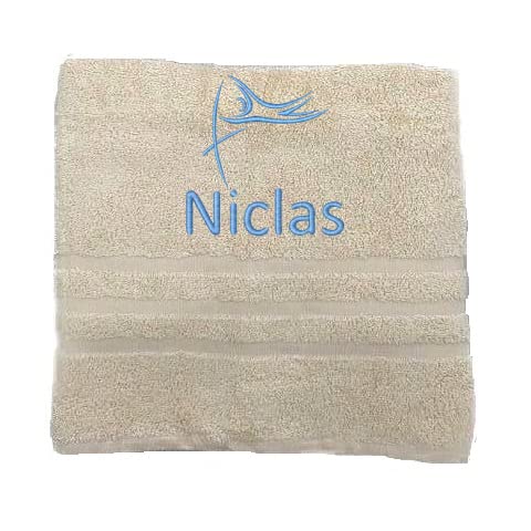 Personalisiertes Handtuch mit Namen Schön gestickter Sport Name Handbadetuch 100% Baumwollhandtuch Sportliche Motive Personalized Custom Towel with Name (100 x 50 cm, Stabhochsprung) von Pet-Jos