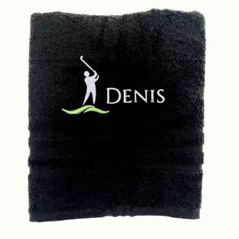 Personalisiertes Handtuch mit Namen Schön gestickter Sport Name Handbadetuch 100% Baumwollhandtuch Sportliche Motive Personalized Custom Towel with Name (140 x 70 cm, Golf) von Pet-Jos