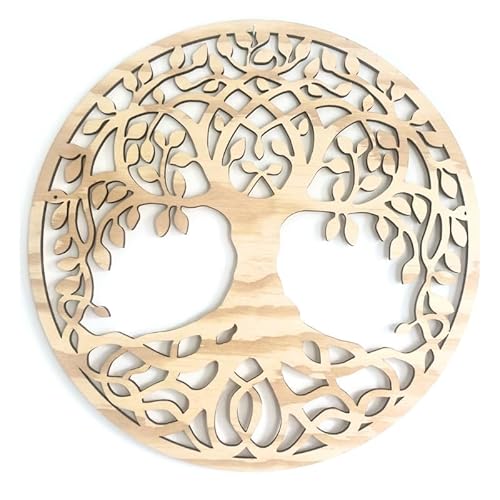 Pet-Jos Baum des Lebens Wanddeko Baum Wanddekoration Tree of Life Wooden Wall Decoration Wall Art Geometrische Ornamente Minimalistische Wandkunst Hängende Dekoration von Pet-Jos