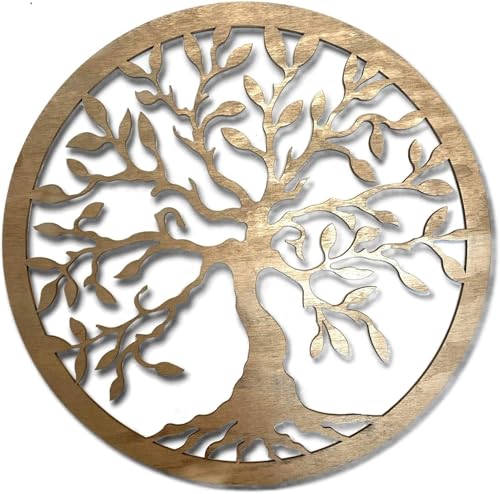 Pet-Jos GROSS Baum des Lebens 60 cm Wanddeko Baum Herz Wanddekoration Deko mehr Farben Tree of Life Wooden Wall Decoration Family Wall Art Geometrische Ornamente Minimalistische Wandkunst von Pet-Jos