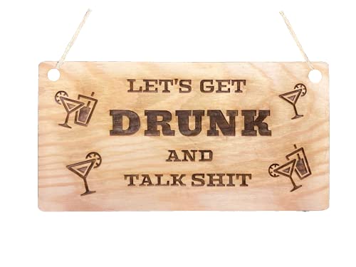 Pet-Jos Let's get drunk and talk shit Alcohol Vintage Beer Gin Schild Dekor Geschenk Holzschild Natürliche Dekoration Hinterhof Bar Garten Hängeschild für Garten Geschenke Pet-Jos Let's get drunk and talk shit Alcohol Vintage Beer Gin Schild Dekor Geschenk Holzschild Natürliche Dekoration Hinterhof Bar Garten Hängeschild für Garten Geschenke von Pet-Jos