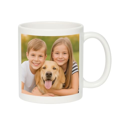 Tasse Personalisiert mit Foto, Personalisierte Keramik Tasse mit Foto, Bild oder Logo, Kaffeebecher mit Foto - 330 ml von Pet-Jos