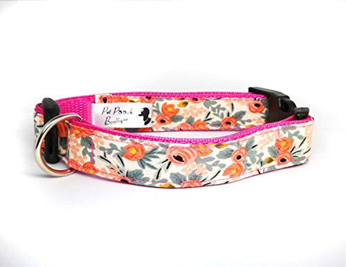 Pet Pooch Boutique Pfirsichrose Hundehalsband S, 30 g von Pet Pooch Boutique