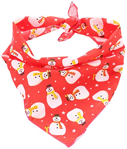 Pet Pooch Boutique Snowman Bandana für Hunde, Größe M/L, Rot von Pet Pooch Boutique