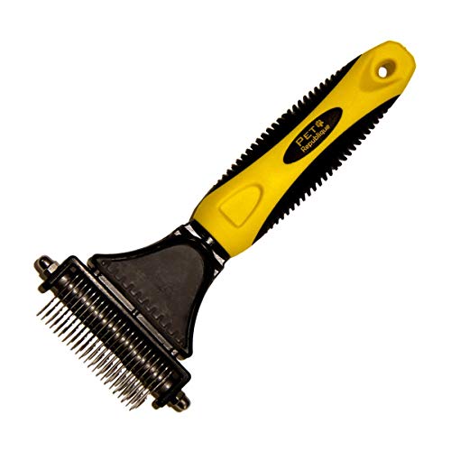Pet Republique Professional Dematting Comb Rake Dual Sided Mat Brush Splitter - for Dogs, Cats, Rabbits, Any Long Haired Breed Pets (Regular 12+23 Teeth) von Pet Republique