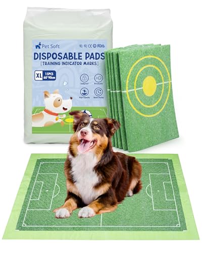 Pet Soft Trainingspads für Hunde und Welpen, Super saugfähig Einwegtrainingsunterlagen Welpenunterlagen Inkontinenzunterlage Einweg mit Ausbildungsindikator Markierung (60*90 cm,15 Stück) von Pet Soft