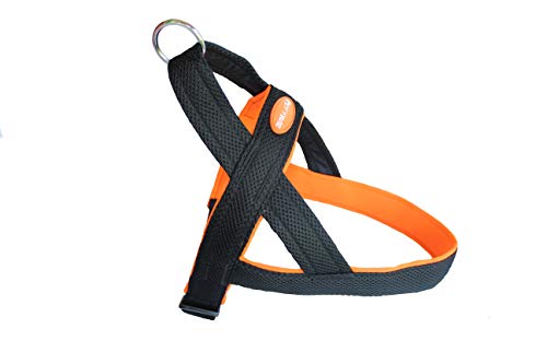 Pet Tribe Geschirr L Mesh Neopren Halley 40-45 cm / 54/68-85 cm Black/Orange - 150 g von Pet Tribe