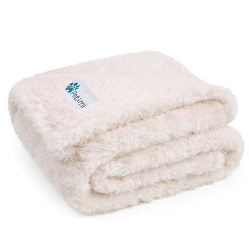 PetAmi Flauschige Hundedecke für kleine mittelgroße große Hunde, Sherpa Weich Warm Haustier Fleece Überwurf für Indoor Katzen, Fuzzy Plüsch Shaggy Decke Möbelschutz Sofa Couch Bett, Beige 29x40 von PetAmi