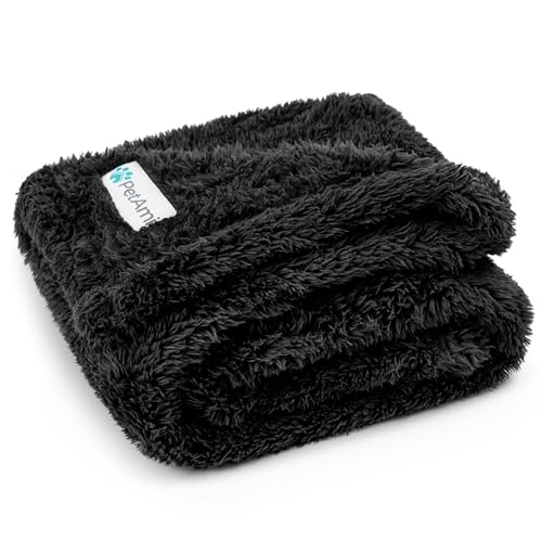 PetAmi Flauschige Hundedecke für kleine mittelgroße große Hunde, Sherpa Weich Warm Haustier Fleece Überwurf für Indoor Katzen, Fuzzy Plüsch Shaggy Decke Möbelschutz Sofa Couch Bett, Schwarz 29x40 PetAmi Flauschige Hundedecke für kleine mittelgroße große Hunde, Sherpa Weich Warm Haustier Fleece Überwurf für Indoor Katzen, Fuzzy Plüsch Shaggy Decke Möbelschutz Sofa Couch Bett, Schwarz 29x40 von PetAmi