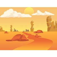 Wüste Cartoon Hintergrund - Petbackdrops Terrarium Wiederverwendbar von PetBackdrops