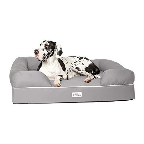 PetFusion Ultimate Jumbo XX Großes wasserdichtes Memory Foam-Hunde/Katze Bett (127 x 101.6 x 33 cm; grau). Massiver 15cm Schaum. [Ersatzbezüge & passende Decken ebenfalls erhältlich] von PetFusion