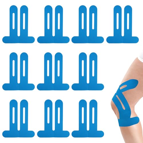 10 Stück Vorgeschnittener Muskelpatch-Knieschoner, Neue Kinesiologie Knie Tape Vorgeschnitten, Muscle Patch Knie Knieschoner Vorgeschnitten, Wasserfestes Physio Tape für Joints Knieschmerzen Support von PetGlimmer