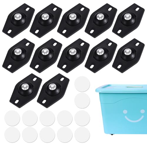 12 Stück Kugelrollen Selbstklebend, 360° Drehbare Kugelrollen für Möbel, Rollen Kaffeemaschine, Mülleimer Rollen Klein, Mini Rollen für Mülleimer, Aufbewahrungsboxe von PetGlimmer