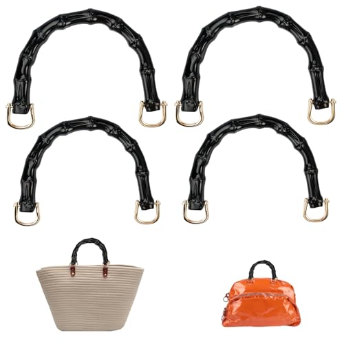 4 Stück Henkel für Taschen Kunstharz Nachahmung Bambus, Zwei Größen Taschengriffe für Häkeltaschen, U-förmiger Ersatz Taschenhenkel für Häkeltaschen, Handtaschengriffe für DIY Taschenzubehör 4 Stück Henkel für Taschen Kunstharz Nachahmung Bambus, Zwei Größen Taschengriffe für Häkeltaschen, U-förmiger Ersatz Taschenhenkel für Häkeltaschen, Handtaschengriffe für DIY Taschenzubehör von PetGlimmer