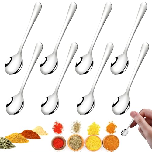 8 Stück Espressolöffel Mini, Kaffeelöffel,Espresso Klein, Scoop Löffel,Fun Little Scoops, Cute Small Edelstahl Gewürz von PetGlimmer