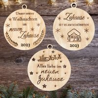 3Er Pack Erste Weihnachten in Unserem Neuen Zuhause Holzdekoration, Dekoration Baum, Hängende Weihnachtsdekoration, Ornament von PetJos