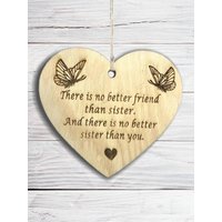 Es Gibt Keine Bessere Schwester - Beste Plaque, Holz Hängen Herz Zeichen, Geschenk Für Ihren Besten Freund, Freundschaft Zitat, Familie von PetJos