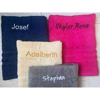 Personalisierte Bestickte Handtücher Mit Name Oder Text, Handtuch, Badetuch, Benutzerdefinierte Handtücher, Besticktes Handtuch Weihnachtsgeschenk von PetJos