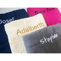 Personalisierte Bestickte Handtücher Mit Namen Oder Text, Handtuch, Badetuch, Benutzerdefinierte Handtücher, Besticktes Handtuch Weihnachtsgeschenk von PetJos