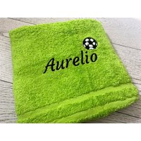 Personalisierte Fußball Handtuch, Bestickte Handtücher Mit Namen Und Ball, Individuelle Handtücher, Geschenk Für Ihn, Handtuch Weihnachtsgeschenk von PetJos