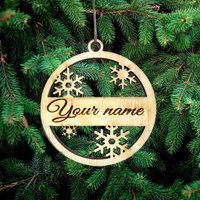 Personalisierte Name Weihnachten Holzdekoration, Benutzerdefinierte Weihnachtsbaum Dekoration, Hängende Hölzerne Weihnachtsdekoration, Namen Ornament von PetJos
