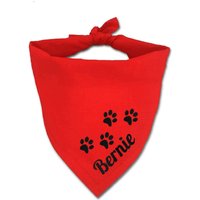 Personalisiertes Hunde Bandana Mit Hundenamen, Verstellbarer Dreieckstuch, Gestickter Hundename, Baumwolle Kopftücher Hund von PetJos