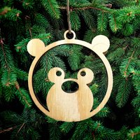 Teddybär Weihnachtsdekoration Aus Holz, Niedliche Kinder Weihnachtsbaum Dekoration, Hängende Holzdekoration von PetJos