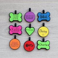 Schalllose Haustiermarke - Doppelseitig Tief Graviertes Silikon Personalisierte Haustiermarke, Hundemarke Für Hunde, Katzenmarke, Geräuschlose von PetParadeBoutique