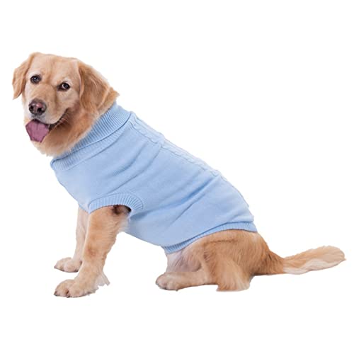 Hundepullover Strickwege Haustiermäntel Hunde Winterkleidung Hundekleidung & Accessoires Einfache Twist Retro -Kabel High -Kragen Haustierpullover Big Dog Golden Retriever Kleidung Warmes von PetPhindU