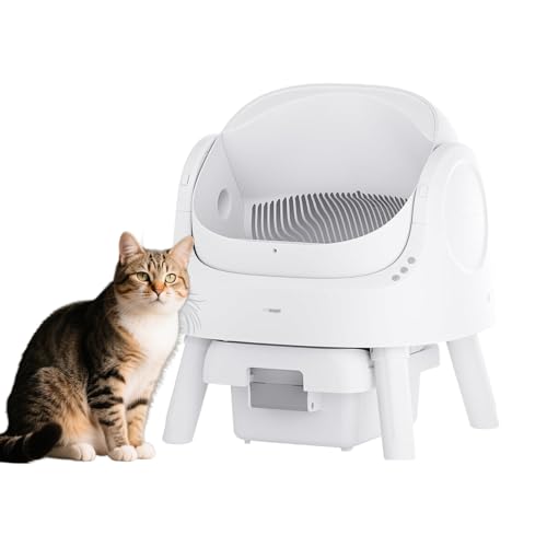 PetPivot Selbstreinigende Katzentoilette, offene Katzentoilette mit Sicherheitssensor von PetPivot