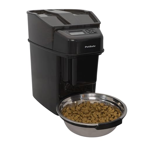 PetSafe Healthy Pet Simply Feed Programmierbarer Digitaler Futterautomat, 5,6 Liter Füllmenge, 4 D-Batterien nötig, Schwarz. von PetSafe
