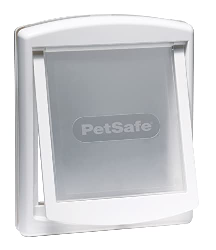 PetSafe Staywell Haustiertüre Original mit 2 Verschlussoptionen, Für Innen- und Außentür, Für Hunde und Katzen bis zu 7 kg, Größe S, Weiß von PetSafe