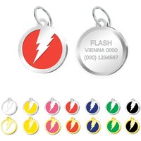 Pettagart Bolt Personalisierte Hundemarke Mit Gravur, Pet-Id Tag, Emaillierte Hundemarke, Gold & Silber Farbe Pettagart Bolt Personalisierte Hundemarke Mit Gravur, Pet-Id Tag, Emaillierte Hundemarke, Gold & Silber Farbe von PetTagArtEurope