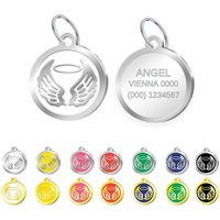 Pettagart Engel Personalisierte Hundemarke Mit Gravur, Pet-Id Tag, Emaillierte Hundemarke, Gold & Silber Farbe Pettagart Engel Personalisierte Hundemarke Mit Gravur, Pet-Id Tag, Emaillierte Hundemarke, Gold & Silber Farbe von PetTagArtEurope