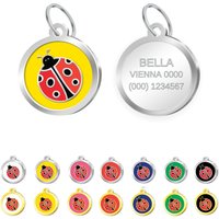 Pettagart Ladybug Tiermarke Mit Gravur, Haustiermarke, Emaillierte Gold & Silberfarben Pettagart Ladybug Tiermarke Mit Gravur, Haustiermarke, Emaillierte Gold & Silberfarben von PetTagArtEurope