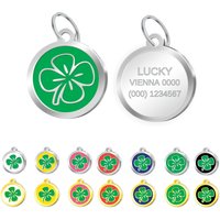 Pettagart Lucky Tiermarke Mit Gravur, Personalisierbar, Haustier-Id-Marke, Emaillierte Tiermarke, Gold & Silberfarben Pettagart Lucky Tiermarke Mit Gravur, Personalisierbar, Haustier-Id-Marke, Emaillierte Tiermarke, Gold & Silberfarben von PetTagArtEurope