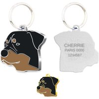 Pettagart Rottweiler Personalisierte Hundemarke Mit Gravur, Pet-Id Tag, Emaillierte Hundemarke, Gold & Silber Farbe Pettagart Rottweiler Personalisierte Hundemarke Mit Gravur, Pet-Id Tag, Emaillierte Hundemarke, Gold & Silber Farbe von PetTagArtEurope