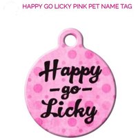 Happy Go Licky Benutzerdefinierte Namensschild | Designer Kunst Tags von PetTagsPro