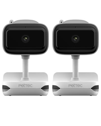 PetTec® Cam Feel Sensor 2er Set - Überwachungskamera Innen für Haustiere & Babys mit App [HD+] - Haustierkamera Hundekamera - Babyphone mit Kamera & Nachtsichtfunktion von PetTec