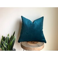 Designer Stoff Pfau Petrol Blau Samt Lux Strukturierter Kissenbezug Euro Sham 16 18 20 22 24 26 Kinderzimmer Extra Lang Lendenwirbel Weihnachten von PetajaFiberWorks