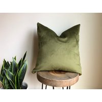 Designerstoff Farn Grün Samt Lux Strukturiert Kissenbezug Euro Sham 16 18 20 22 24 26 Kissen Kinderzimmer Extra Lang Lumbar Weihnachten von PetajaFiberWorks