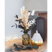Trockenblumenstrauß Mit Vase | Tischdeko Trockenblumen Boho Blumenstrauß Grün Weiß Eukalyptus Trockenblumenstrauß Mit Vase | Tischdeko Trockenblumen Boho Blumenstrauß Grün Weiß Eukalyptus von Petalbluete