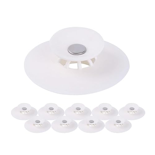 Petalum 10 Stück Abflusssieb Silikon Badewanne Abflusssieb Dusche Haarfänger Ablaufstopfen Abflussstöpsel für Badezimmer Badewanne und Küche von Petalum